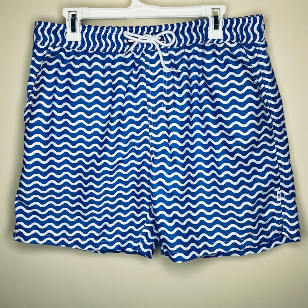 Bondi Beamers Swim Trunks XL Mens Board Shorts Blue Striped Surf Beach Lined New